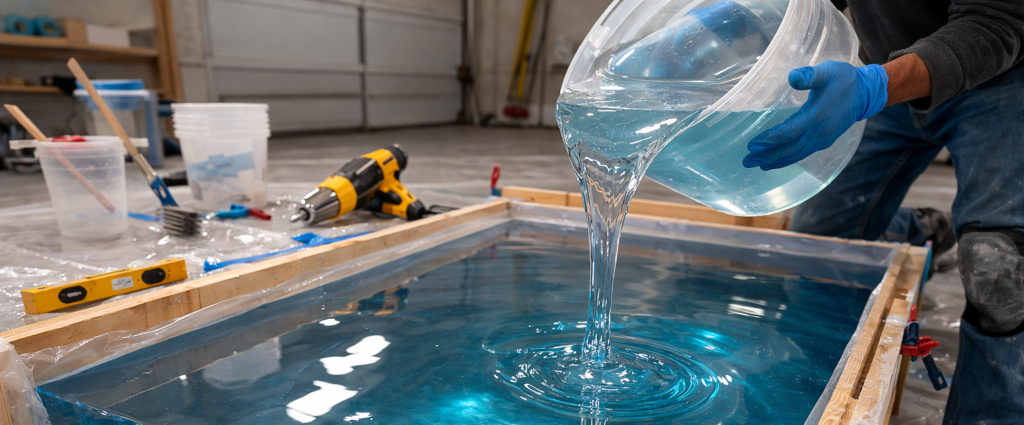 how to pour epoxy more than 2 inches deep?