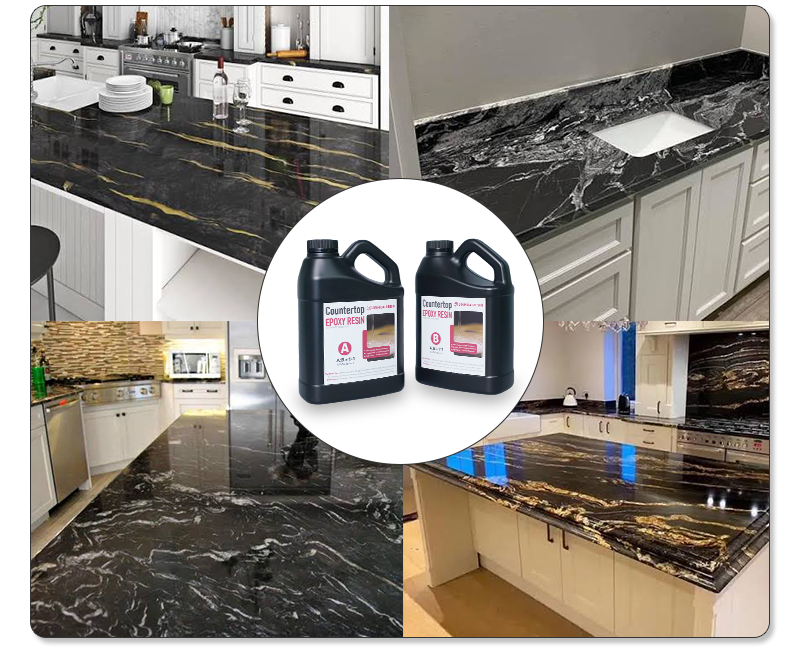 Black Exotic Marble Epoxy Kit With Table Top Epoxy Resin 2