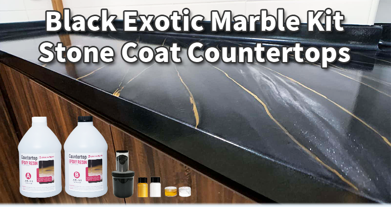 Black Exotic Marble Epoxy Kit With Table Top Epoxy Resin
